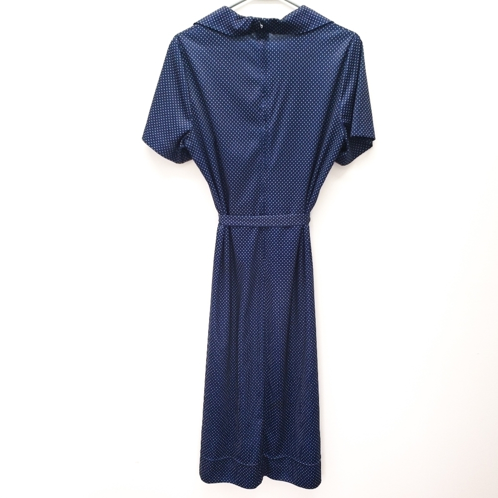 Vintage Navy & White polka dot 30's house dress - Picture 2 of 6